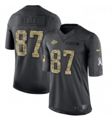 Youth Nike Kansas City Chiefs 87 Travis Kelce Limited Black 2016 Salute to Service NFL Jersey Youth Nike Kansas City Chiefs 87 Travis Kelce Limited Black 2016 Salute to Service NFL Jersey