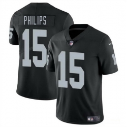 Men Las Vegas Raiders 15 Kyle Philips Black 2025 Vapor Stitched Football Jersey