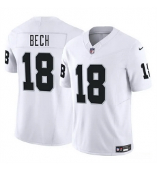 Men Las Vegas Raiders 18 Jack Bech White 2025 Draft F U S E  Vapor Untouchable Limited Stitched Football Jersey