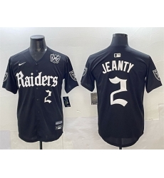 Men Las Vegas Raiders 2 Ashton Jeanty Black Gothic Sin City Shadows Edition With 65th Anniversary Patch Vapor Limited Stitched Baseball Jersey