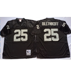 Men Las Vegas Raiders 25 Fred Biletnikoff Black M&N Throwback Jersey