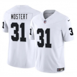 Men Las Vegas Raiders 31 Raheem Mostert White 2025 F U S E  Vapor Stitched Football Jersey