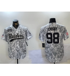 Men Las Vegas Raiders 98 Maxx Crosby 2024 Arctic Camo Salute To Service Stitched Baseball Jersey Men Las Vegas Raiders 98 Maxx Crosby 2024 Arctic Camo Salute To Service Stitched Baseball Jersey