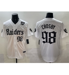 Men Las Vegas Raiders 98 Maxx Crosby White 27Gothic Sin City Shadows Edition 27 With 65th Anniversary Patch Vapor Limited Stitched Baseball Jersey Men Las Vegas Raiders 98 Maxx Crosby White 27Gothic Sin City Shadows Edition 27 With 65th Anniversary Patch Vapor Limited Stitched Baseball Jersey