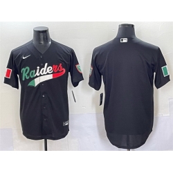 Men Las Vegas Raiders Blank Black Mexico Cool Base Stitched Baseball Jersey