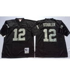 Mitchell And Ness Raiders #12 Ken Stabler balck Throwback Stitched NFL Jersey Mitchell And Ness Raiders #12 Ken Stabler balck Throwback Stitched NFL Jersey