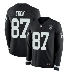 Nike Raiders #87 Jared Cook Black Team Color Men Stitched NFL Limited Therma Long Sleeve Jersey Nike Raiders #87 Jared Cook Black Team Color Men Stitched NFL Limited Therma Long Sleeve Jersey