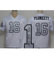 Oakland Raiders 16 Jim Plunkett White Silver Number Throwback M&N Signed NFL Jerseys Oakland Raiders 16 Jim Plunkett White Silver Number Throwback M&N Signed NFL Jerseys