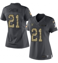 Nike Raiders #21 Sean Smith Black Womens Stitched NFL Limited 2016 Salute to Service Jersey Nike Raiders #21 Sean Smith Black Womens Stitched NFL Limited 2016 Salute to Service Jersey