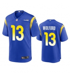 Men Los Angeles Rams 13 John Wolford Royal Stitched Football Game Jersey Men Los Angeles Rams 13 John Wolford Royal Stitched Football Game Jersey