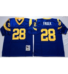 Men Los Angeles Rams 28 Marshall Faulk Blue M&N Throwback Jersey Men Los Angeles Rams 28 Marshall Faulk Blue M&N Throwback Jersey