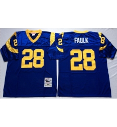 Mitchell And Ness Rams #28 marshall faulk Blue Throwback Stitched NFL Jersey Mitchell And Ness Rams #28 marshall faulk Blue Throwback Stitched NFL Jersey