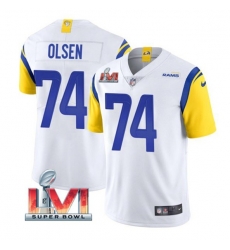 Nike Los Angeles Rams 74 Merlin Olsen White 2022 Super Bowl LVI Vapor Limited Jersey Nike Los Angeles Rams 74 Merlin Olsen White 2022 Super Bowl LVI Vapor Limited Jersey