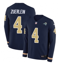 Nike Rams 4 Greg Zuerlein Navy Blue Team Color Men s Stitched NFL Limited Therma Long Sleeve Jersey Nike Rams 4 Greg Zuerlein Navy Blue Team Color Men s Stitched NFL Limited Therma Long Sleeve Jersey