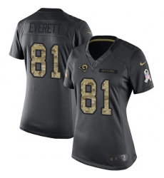 Nike Rams #81 Gerald Everett Black Womens Stitched NFL Limited 2016 Salute to Service Jersey Nike Rams #81 Gerald Everett Black Womens Stitched NFL Limited 2016 Salute to Service Jersey