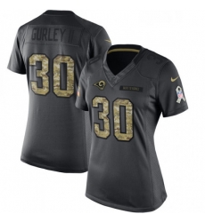 Womens Nike Los Angeles Rams 30 Todd Gurley Limited Black 2016 Salute to Service NFL Jersey