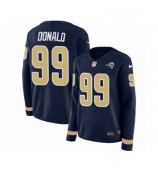 Womens Nike Los Angeles Rams 99 Aaron Donald Limited Navy Blue Therma Long Sleeve NFL Jersey Womens Nike Los Angeles Rams 99 Aaron Donald Limited Navy Blue Therma Long Sleeve NFL Jersey