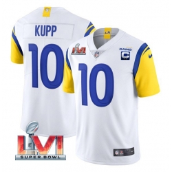 Youth Los Angeles Rams 10 Cooper Kupp White 2022 With C Patch Super Bowl LVI Vapor Untouchable Limited Stitched Jersey
