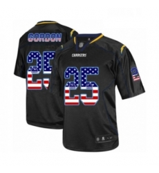 Men Los Angeles Chargers 25 Melvin Gordon Elite Black USA Flag Fashion Football Jersey Men Los Angeles Chargers 25 Melvin Gordon Elite Black USA Flag Fashion Football Jersey