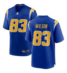 Men Los Angeles Chargers 83 Pokey Wilson Royal Stitched Game Jersey Men Los Angeles Chargers 83 Pokey Wilson Royal Stitched Game Jersey