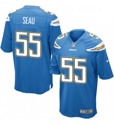 Men Nike Los Angeles Chargers 55 Junior Seau Game Electric Blue Alternate NFL Jersey Men Nike Los Angeles Chargers 55 Junior Seau Game Electric Blue Alternate NFL Jersey