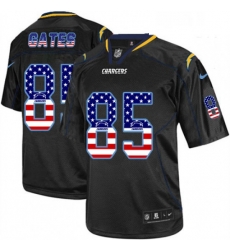 Men Nike Los Angeles Chargers 85 Antonio Gates Elite Black USA Flag Fashion NFL Jersey Men Nike Los Angeles Chargers 85 Antonio Gates Elite Black USA Flag Fashion NFL Jersey