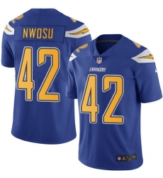 Nike Chargers #42 Uchenna Nwosu Electric Blue Mens Stitched NFL Limited Rush Jersey Nike Chargers #42 Uchenna Nwosu Electric Blue Mens Stitched NFL Limited Rush Jersey