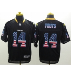 Nike San Diego Chargers 14 Dan Fouts Black Elite USA Flag Fashion NFL Jersey Nike San Diego Chargers 14 Dan Fouts Black Elite USA Flag Fashion NFL Jersey