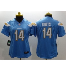 Womens Nike San Diego Chargers #14 Dan Fouts Electric Blue Alternate Stitched NFL Limited Jersey Womens Nike San Diego Chargers #14 Dan Fouts Electric Blue Alternate Stitched NFL Limited Jersey
