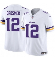 Men Minnesota Vikings 12 Max Brosmer White 2025 F U S E  Vapor Untouchable Limited Stitched Jersey