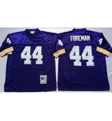 Men Minnesota Vikings 44 Chuck Foreman Purple Throwback Stitched Jersey