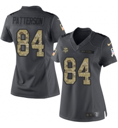 Nike Vikings #84 Cordarrelle Patterson Black Womens Stitched NFL Limited 2016 Salute To Service Jersey Nike Vikings #84 Cordarrelle Patterson Black Womens Stitched NFL Limited 2016 Salute To Service Jersey