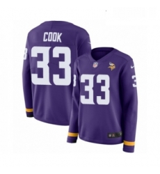 Womens Nike Minnesota Vikings 33 Dalvin Cook Limited Purple Therma Long Sleeve NFL Jersey Womens Nike Minnesota Vikings 33 Dalvin Cook Limited Purple Therma Long Sleeve NFL Jersey
