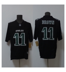 Men Philadelphia Eagles 11 A J  Brown Black 2024 F U S E  Vapor Untouchable Limited Throwback Stitched Football Jersey