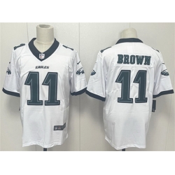 Men Philadelphia Eagles 11 A J  Brown White 2024 New Vapor Untouchable Limited Stitched Football Jersey