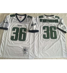 Men Philadelphia Eagles 36 Brian Westbrook White Throwback Stitched Football Jersey