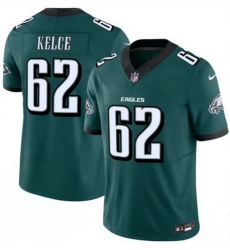 Men Philadelphia Eagles 62 Jason Kelce Green 2024 F U S E  Vapor Untouchable Limited Throwback Stitched Football Jersey