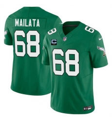 Men Philadelphia Eagles 68 Jordan Mailata Kelly Green 2025 F U S E  With 2 Star C Patch Vapor Untouchable Limited Throwback Stitched Football Jersey