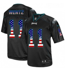 Mens Nike Philadelphia Eagles 11 Carson Wentz Elite Black USA Flag Fashion NFL Jersey Mens Nike Philadelphia Eagles 11 Carson Wentz Elite Black USA Flag Fashion NFL Jersey