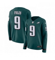 Womens Nike Philadelphia Eagles 9 Nick Foles Limited Green Therma Long Sleeve NFL Jersey Womens Nike Philadelphia Eagles 9 Nick Foles Limited Green Therma Long Sleeve NFL Jersey