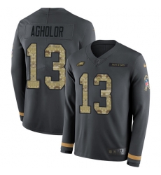 Nike Eagles #13 Nelson Agholor Anthracite Salute to Service Youth Long Sleeve Jersey Nike Eagles #13 Nelson Agholor Anthracite Salute to Service Youth Long Sleeve Jersey