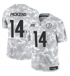 Men Pittsburgh Steelers 14 George Pickens 2024 F U S E Arctic Camo Salute To Service Limited Stitched Football Jersey Men Pittsburgh Steelers 14 George Pickens 2024 F U S E Arctic Camo Salute To Service Limited Stitched Football Jersey