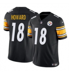 Men Pittsburgh Steelers 18 Will Howard Black 2025 Draft F U S E  Vapor Limited Stitched Football Jersey