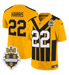 Men Pittsburgh Steelers 22 Najee Harris Gold 1933 F U S E  Throwback Alternate Football Stitched Football Jersey