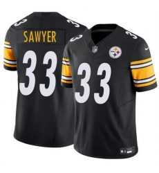 Men Pittsburgh Steelers 33 Jack Sawyer Black 2025 Draft F U S E  Vapor Limited Stitched Football Jersey