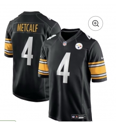 Men Pittsburgh Steelers 4 DK Metcalf 2025 Black Vapor Stitched Football Jersey