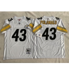 Men Pittsburgh Steelers 43 Troy Polamalu White Stitched Football Jersey