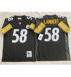 Men Pittsburgh Steelers 58 Jack Lambert Black Stitched Football Jersey