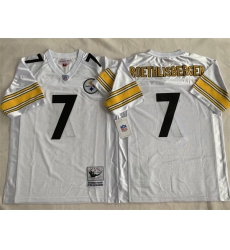Men Pittsburgh Steelers 7 Ben Roethlisberger White Stitched Football Jersey