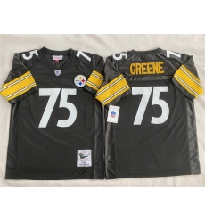 Men Pittsburgh Steelers 75 Joe Greene Black Stitched Football Jersey